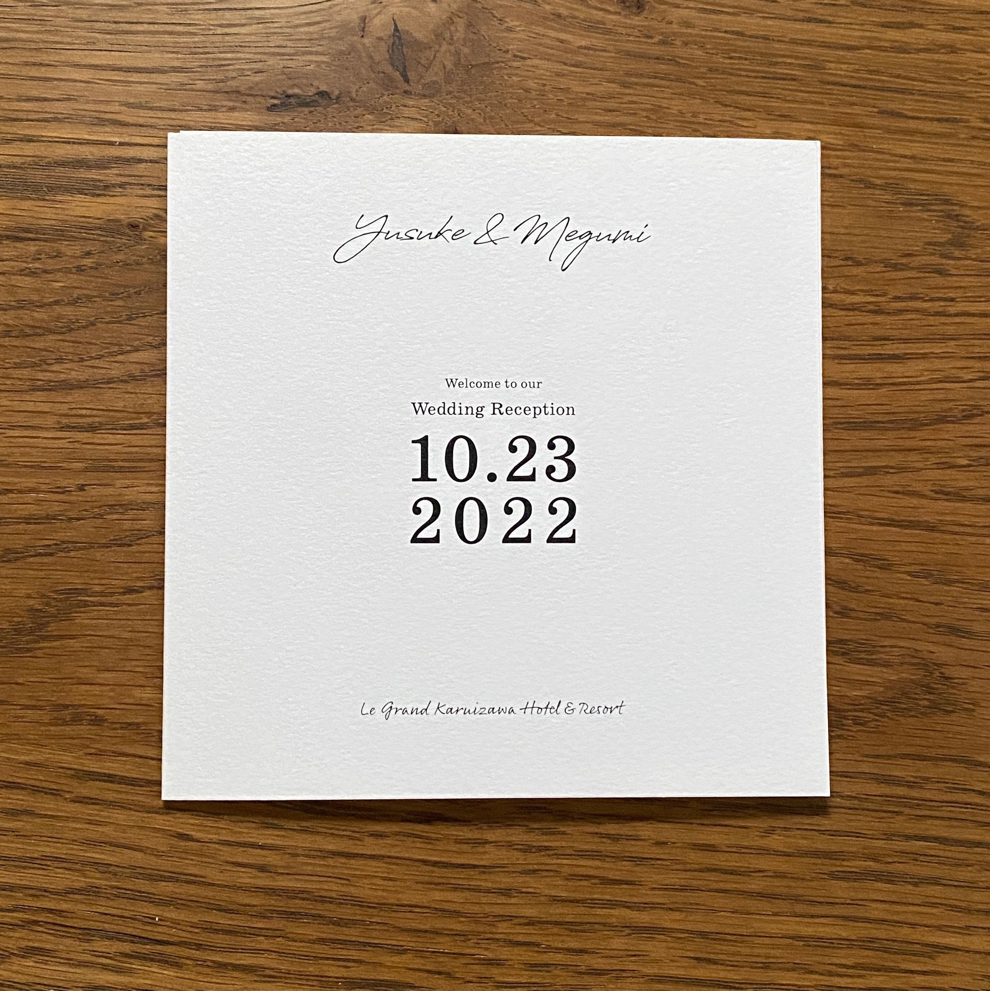 【プロフィール入り席次表】〜50名式にオススメ　少人数/正方形/シンプル/ナチュラル/ラスティック/正方形/三つ折り