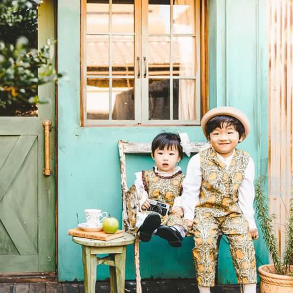 Boys モリスで着飾るおめかし3点セット/ベスト・蝶ネクタイ・クロップドパンツ/入園入学式に 6枚目の画像