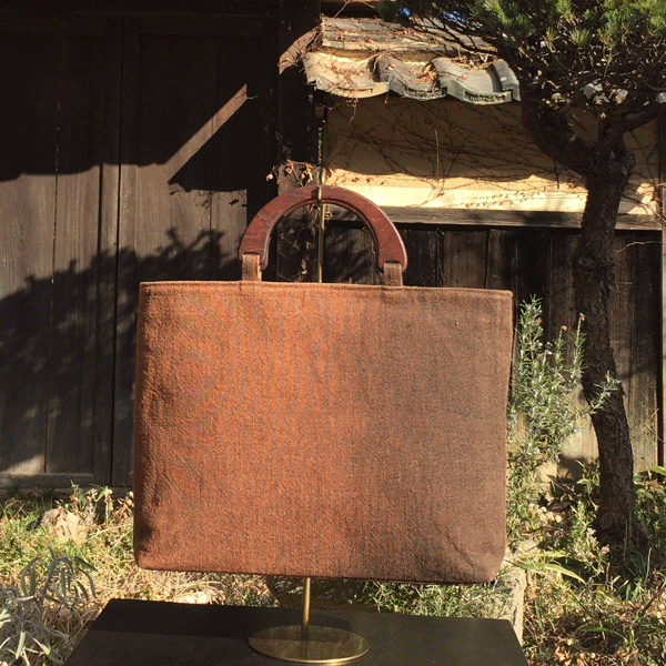 柿渋染め麻のビッグバッグ08285 ハンドバッグ 布一途 通販 15400271