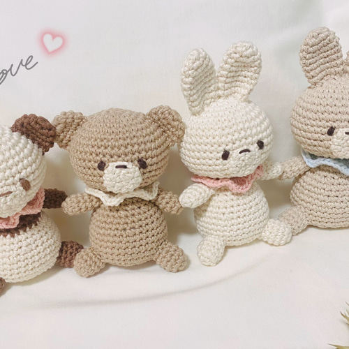 【展示用】　あみぐるみ くまさん♡ シックな装いのあみぐるみくまちゃん☆あみぐるみ☆編みぐるみ