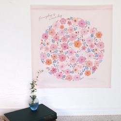 桜 タペストリー/桜ピンク（壁掛け 簡単)小サイズ 北欧 写真撮影用 布 ミシン仕上げ　ひな祭り 3枚目の画像