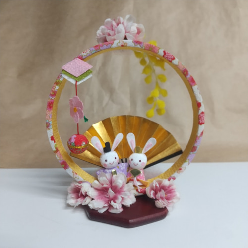 ひな祭り・おひなさま】ちりめん輪かざりSに、ちりめん兎雛