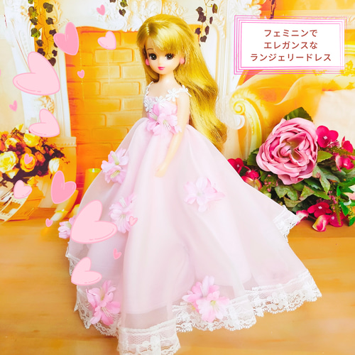 み*こ様 リカちゃんハンドメイド服　黄色のお花ドレス み*こ様 リカちゃんハンドメイド服 黄色のお花ドレス