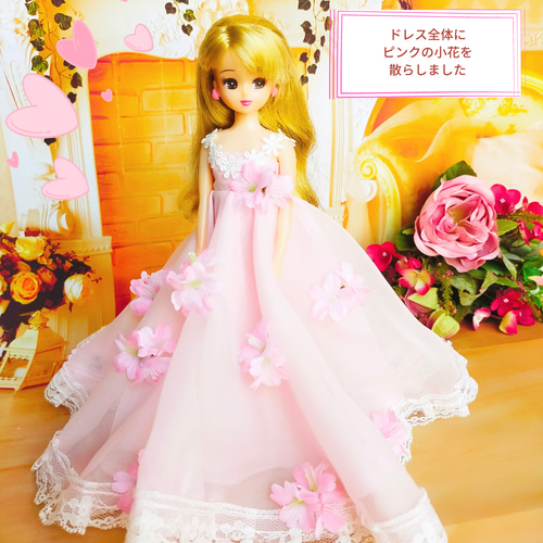 リカちゃんの服 ハンドメイド♡ピンクの薔薇♡