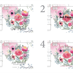 婚姻届の保存用【名入れ】水彩画の牡丹柄（A4サイズ）フレームに入れて記念用にいかがですか？ 4枚目の画像