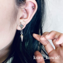 両耳用−キラキラピアス / イヤリング変更可/18G,16G,14Gに変更可/アレルギー対応可/メンズ かっこいい 1枚目の画像