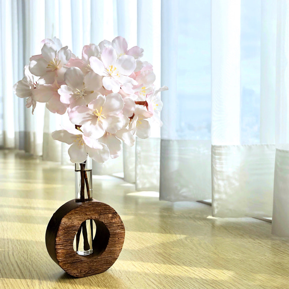本物そっくり！満開の桜 フェイクウォーター2WAYアレンジ　テーブル置きや壁かけにも 2枚目の画像