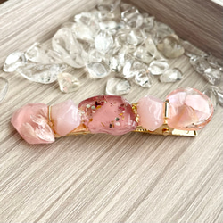 桜色のヘアクリップ／バレッタ 5枚目の画像