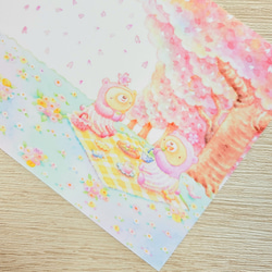桜のお花見くまポストカード ２枚セット 3枚目の画像