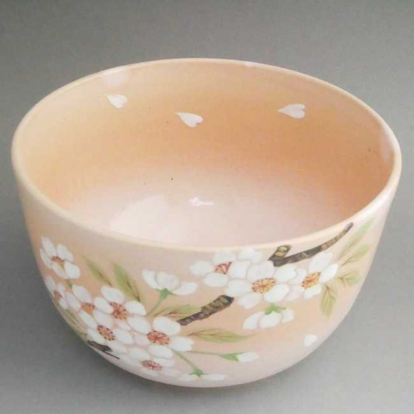 ◆商品番号　3941 紅粉引さくら抹茶茶碗　亨 3枚目の画像