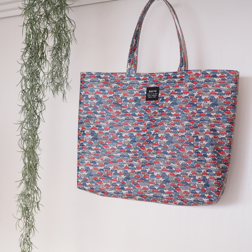 リバティ ビニールコーティング トートバッグ 横型 カーズ