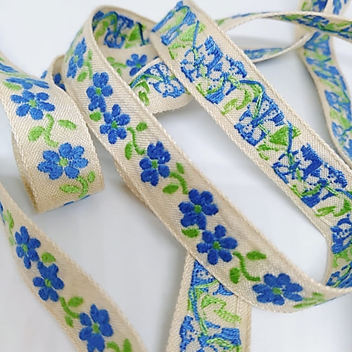 2m チロリアンテープ MOKUBA 花柄 チロルリボン 刺繍 昭和