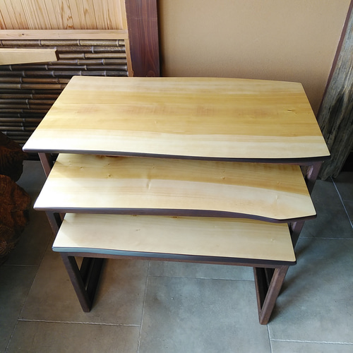 3セット・おしゃれネストテーブル♪ ローテーブル＊リビングテーブ