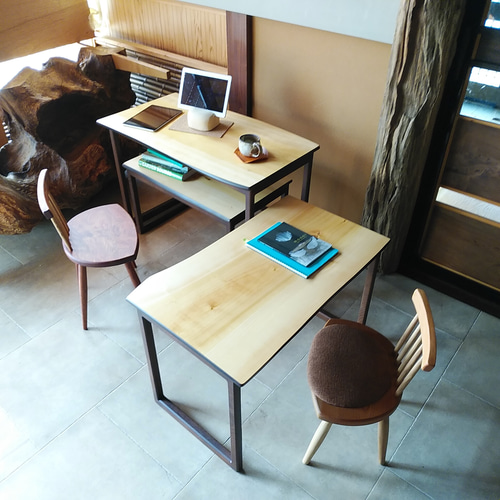 ネストテーブル(幅90/50cm) ローテーブル 2個セット コンパクト