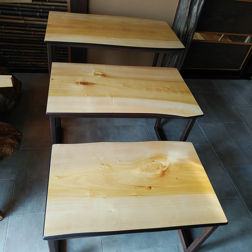 3セット・おしゃれネストテーブル♪ ローテーブル＊リビングテーブ