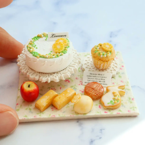 受注製作】ミモザのケーキセット【ミニチュア】 その他置物 Jun