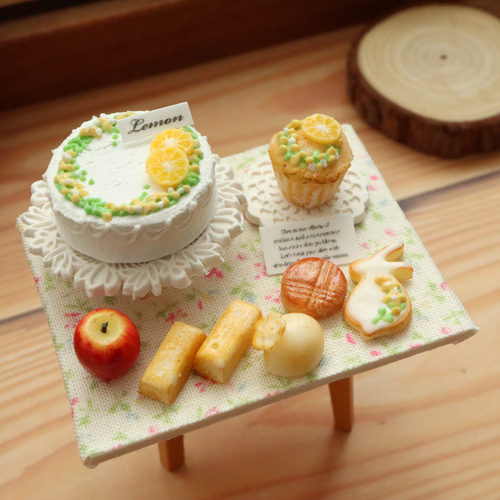 受注製作】ミモザのケーキセット【ミニチュア】 その他置物 Jun 通販
