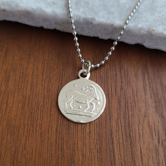 【選べる12星座】The Zodiac sign Coin Necklace / SV925 / サージカルステンレス 7枚目の画像