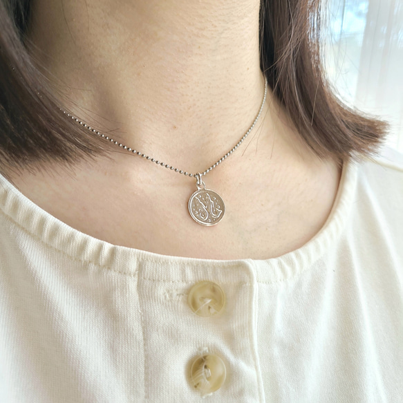 【選べる12星座】The Zodiac sign Coin Necklace / SV925 / サージカルステンレス 5枚目の画像