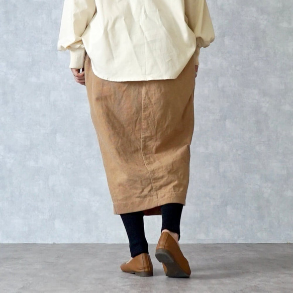 【福袋】寬鬆紗布Ron T/本色+繭形裹身裙/棕色 第14張的照片
