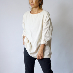 【福袋】ゆったりガーゼロンT/生成り＋コクーン巻きスカート/ブラウン 5枚目の画像