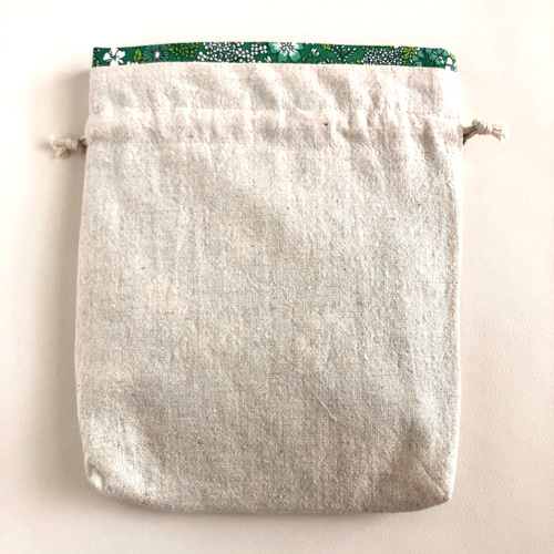刺繍巾着ポーチ ミモザ刺繍 ミモザハンドメイド2023 巾着バッグ tukuru