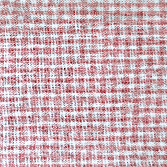 紐が選べるピンクの大巾着(小チェック) 3枚目の画像