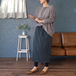 【福袋】寬鬆紗布T卹/灰色+繭形裹身裙/黑色 第18張的照片