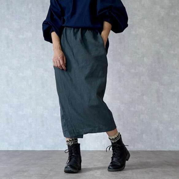 【福袋】寬鬆紗布T卹/灰色+繭形裹身裙/黑色 第10張的照片