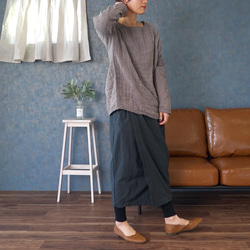 【福袋】寬鬆紗布T卹/灰色+繭形裹身裙/黑色 第2張的照片