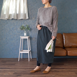 【福袋】寬鬆紗布T卹/灰色+繭形裹身裙/黑色 第1張的照片