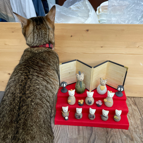 猫雛人形 三段飾り その他置物 comondo 通販 15402273｜Creema