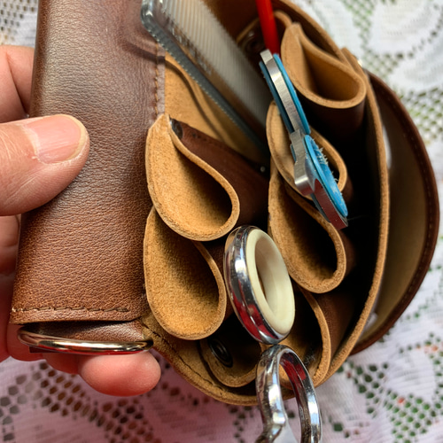 牛革シザーケース アンティーク調ブラウン その他バッグ Coeurdoux  