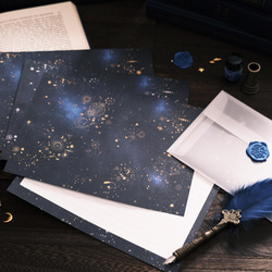 銀河の彼方まで広がる、天体総柄 レターセット 1枚目の画像