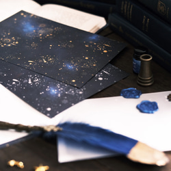 銀河の彼方まで広がる、天体総柄 レターセット 3枚目の画像