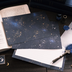 銀河の彼方まで広がる、天体総柄 レターセット 2枚目の画像