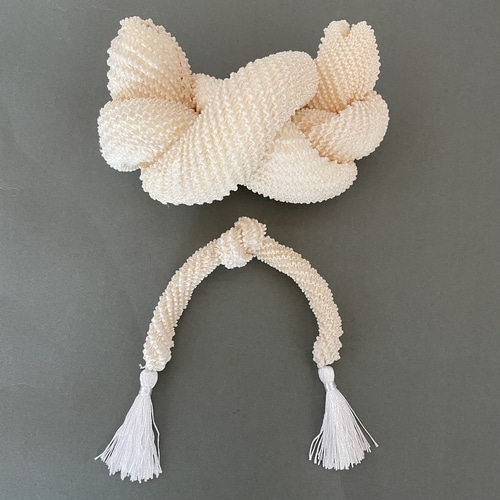 七五三 髪飾り ちんころ かのこ 正絹 絞り ホワイト(アイボリー) 子供