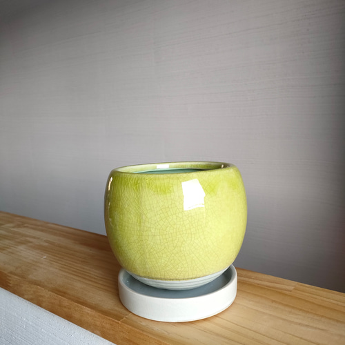 ころりん鉢カバー 綺麗色花器 かわいい植木鉢 お洒落観葉植物 ラウンド