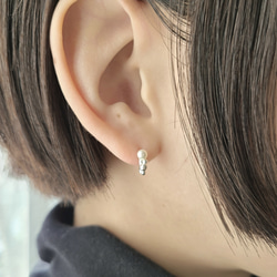 【Pearl ＋ Grains】Mini Pierced Earrings/ SV925  ≪送料無料≫ 5枚目の画像