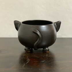陶器　黒猫さんの植木鉢 2枚目の画像