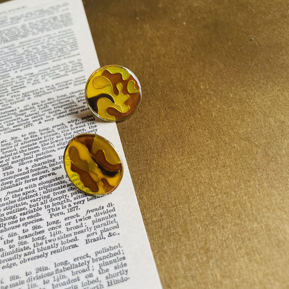 蜜之軌跡 | 耳環 Traces of honey Earrings | cloisonné 第2張的照片