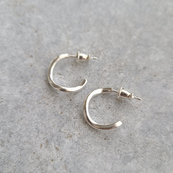 Wave Half hoop Pierced Earrings / SV925 ≪送料無料≫ 5枚目の画像
