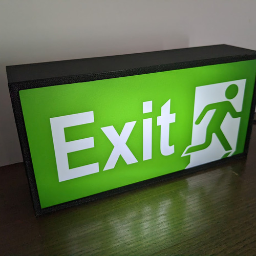 非常口 災害 避難経路 出口 EXIT アメリカン ミニチュア サイン