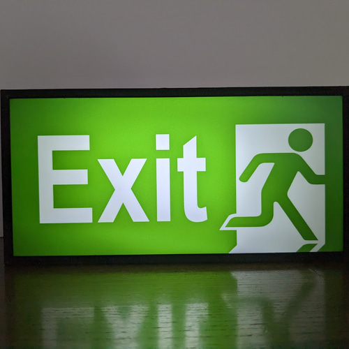 非常口 災害 避難経路 出口 EXIT アメリカン ミニチュア サイン
