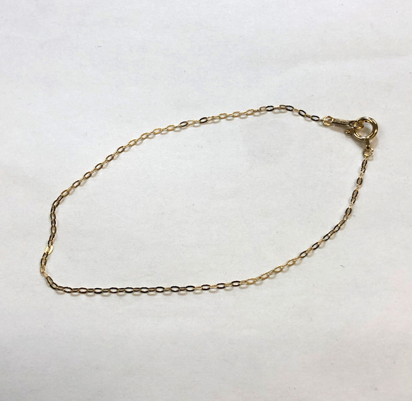 K18イエローゴールド 平アズキチェーンブレスレット16cm 本物 18 K18イエローゴールド 平アズキチェーンブレスレット16cm 本物 18