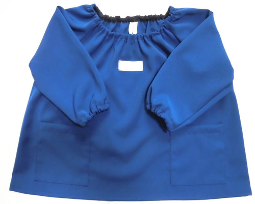 長袖スモック・90～100／青・無地【sc2459】 子供服 yumekago 通販