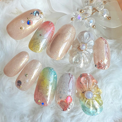 ネイルチップオーダー　花音様 ネイルチップ オーダー 花火デザイン ピンク｜Yahoo!フリマ（旧
