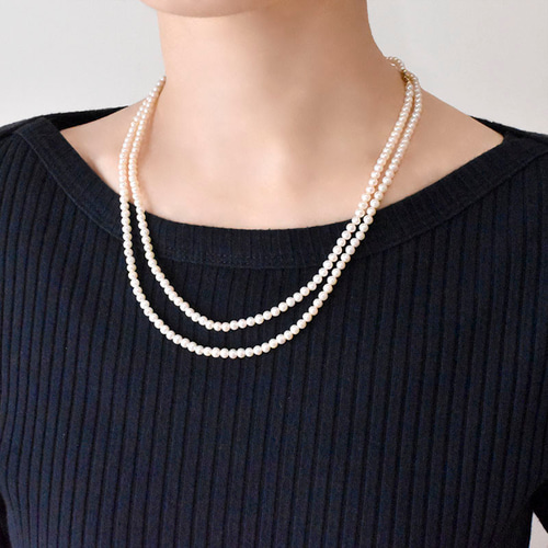 4way・淡水パール40cm＋60cm＝100cmの一連ネックレス（マグネット式