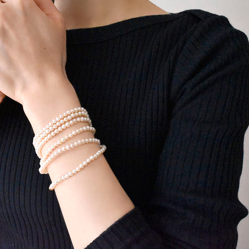 4way・淡水パール40cm＋60cm＝100cmの一連ネックレス（マグネット式