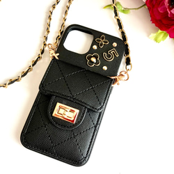 【特集掲載作品】スマホショルダー　人気　ストラップ　カード収納　おしゃれ　チェーン付き　iPhoneケース　iPhone 2枚目の画像